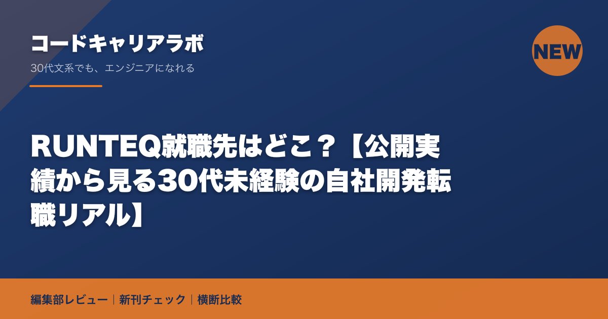 RUNTEQ就職先はどこ？【公開実績から見る30代未経験の自社開発転職リアル】